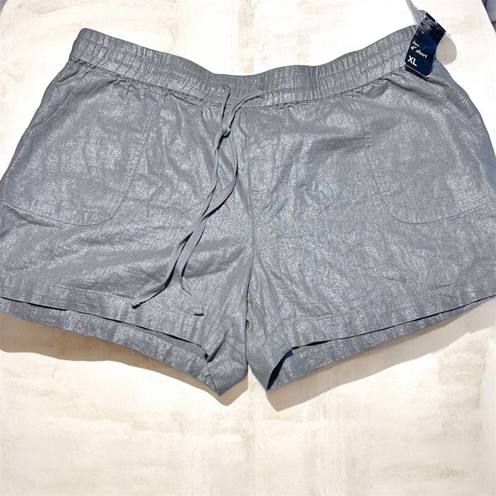 New York & Company Shimmering Silver Shorts